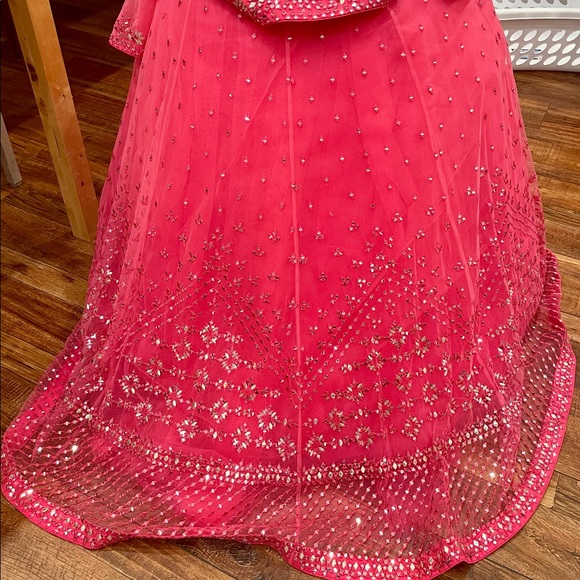 NWT: Mirror like Pink Party Ballgown Indian Lehenga - Picture 4 of 11